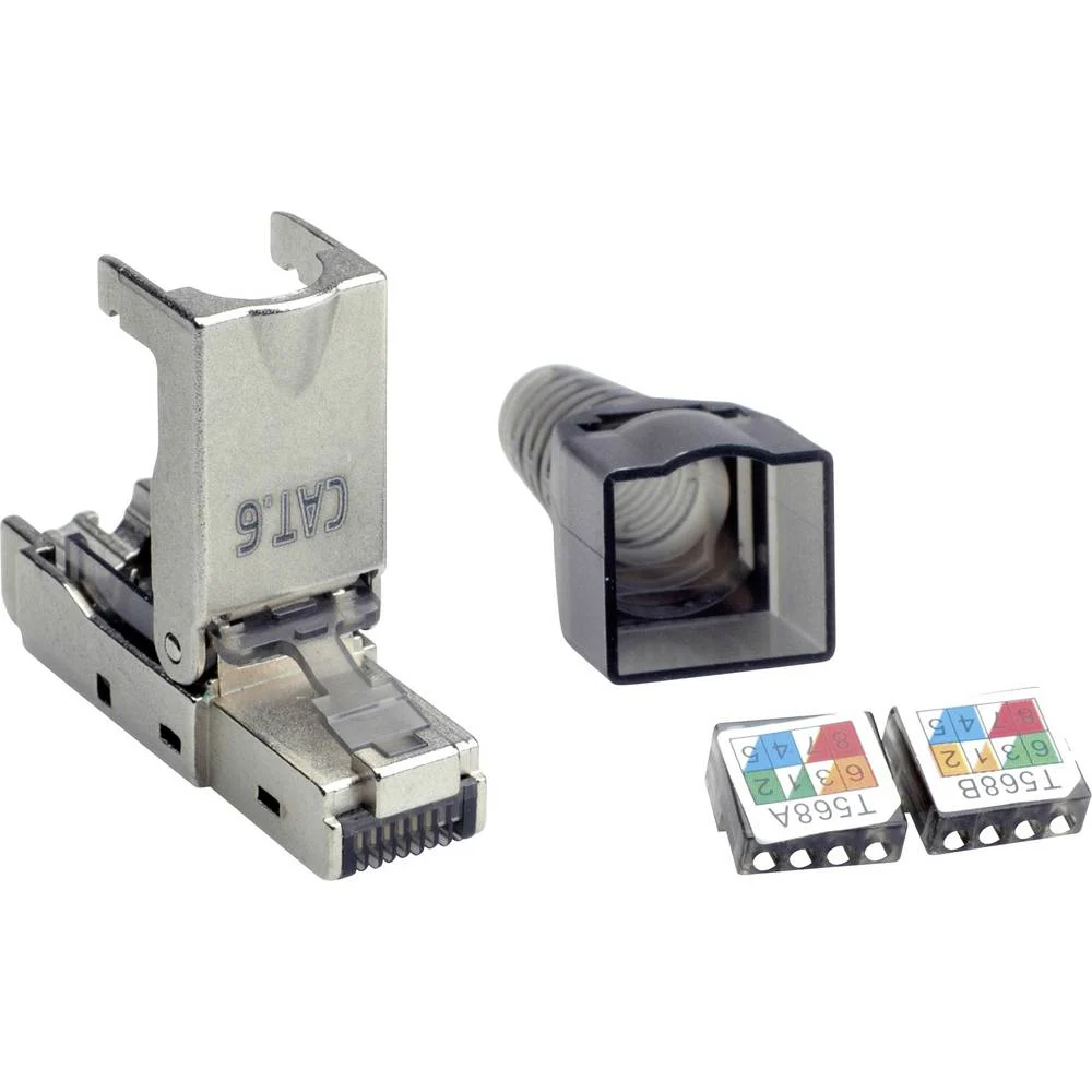 26.99.0371 RJ45 CAT.6(E) Male Shielded STP Connector, Metal - Tool-Free ...